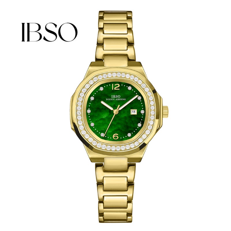 Ibso Aibisino New Square Large Dial Steel Strap Women'S Strap Calendar Shell Diamond Factory - Image 3